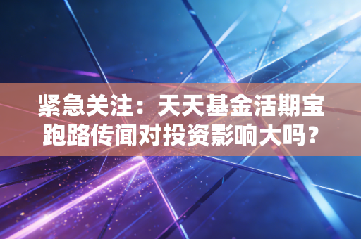紧急关注：天天基金活期宝跑路传闻对投资影响大吗？