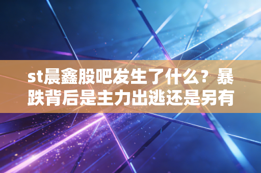 st晨鑫股吧发生了什么？暴跌背后是主力出逃还是另有隐情？