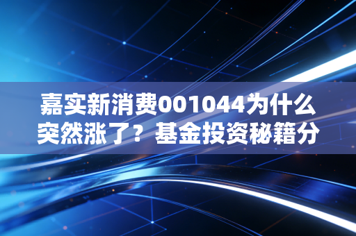 嘉实新消费001044为什么突然涨了？基金投资秘籍分享！