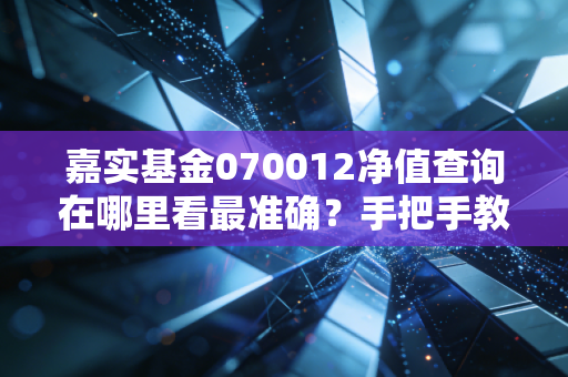 嘉实基金070012净值查询在哪里看最准确？手把手教你查！