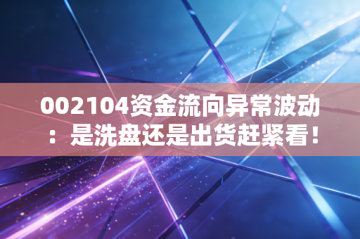 002104资金流向异常波动：是洗盘还是出货赶紧看！