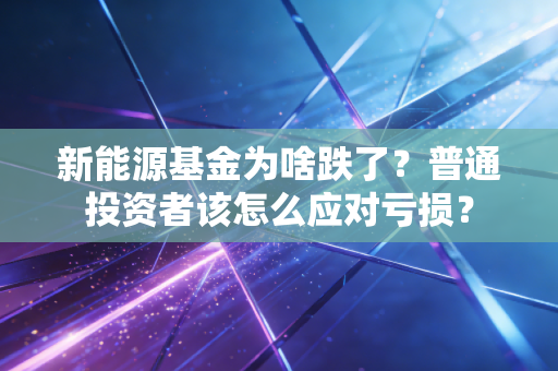 新能源基金为啥跌了？普通投资者该怎么应对亏损？