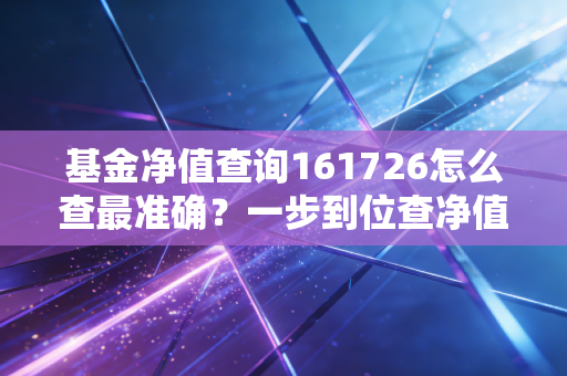 基金净值查询161726怎么查最准确？一步到位查净值！