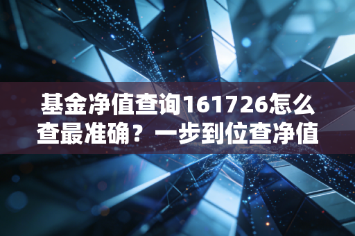基金净值查询161726怎么查最准确？一步到位查净值！
