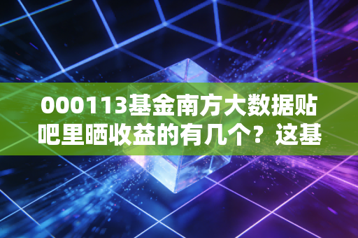 000113基金南方大数据贴吧里晒收益的有几个？这基金到底能不能赚钱？