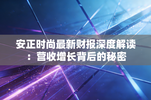 安正时尚最新财报深度解读：营收增长背后的秘密