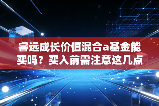 睿远成长价值混合a基金能买吗？买入前需注意这几点！