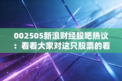 002505新浪财经股吧热议：看看大家对这只股票的看法！