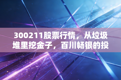 300211股票行情，从垃圾堆里挖金子，百川畅银的投资逻辑与现实博弈