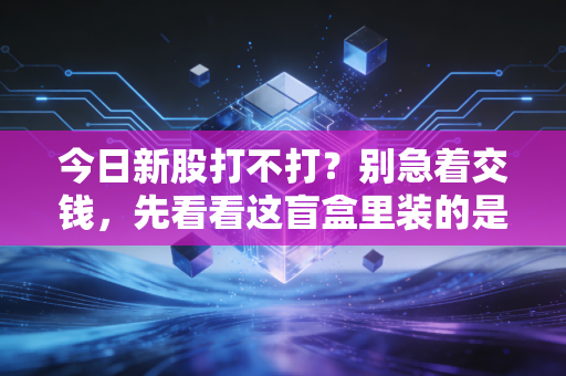 今日新股打不打？别急着交钱，先看看这盲盒里装的是惊喜还是惊吓