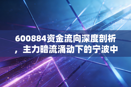 600884资金流向深度剖析，主力暗流涌动下的宁波中百，散户该如何抉择？