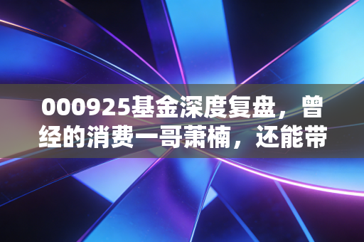 000925基金深度复盘,曾经的消费一哥萧楠,还能带我们重回巅峰吗?