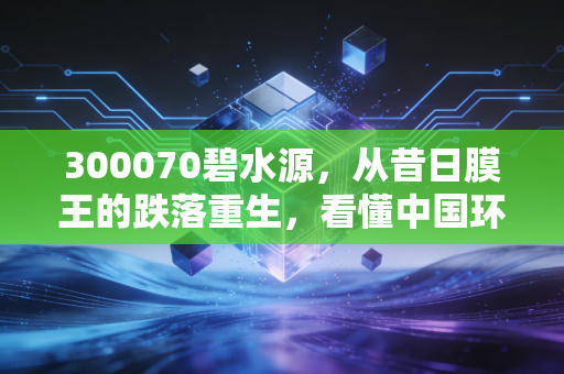 300070碧水源,从昔日膜王的跌落重生,看懂中国环保产业的国企救赎之路