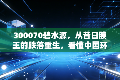 300070碧水源，从昔日膜王的跌落重生，看懂中国环保产业的国企救赎之路