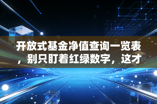 开放式基金净值查询一览表，别只盯着红绿数字，这才是理财的正确打开方式