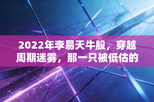 2022年李易天牛股，穿越周期迷雾，那一只被低估的绿电独角兽