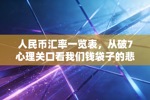 人民币汇率一览表，从破7心理关口看我们钱袋子的悲喜与未来