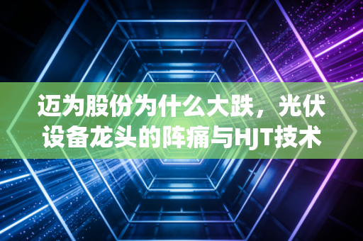 迈为股份为什么大跌，光伏设备龙头的阵痛与HJT技术的豪赌