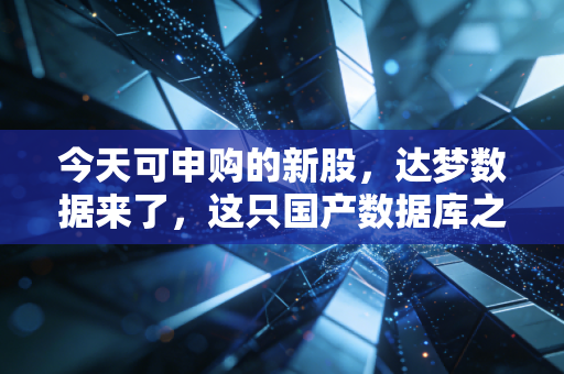 今天可申购的新股,达梦数据来了,这只国产数据库之光值得你全力打新吗?