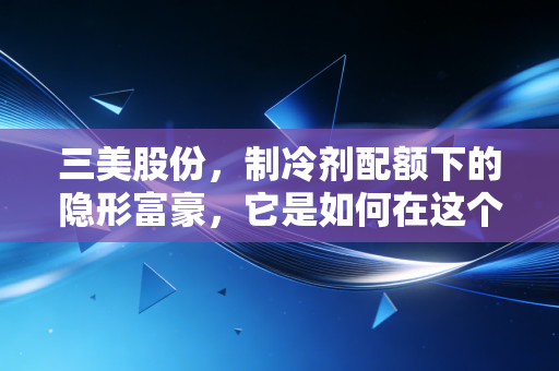 三美股份,制冷剂配额下的隐形富豪,它是如何在这个冷门赛道闷声发大财的?