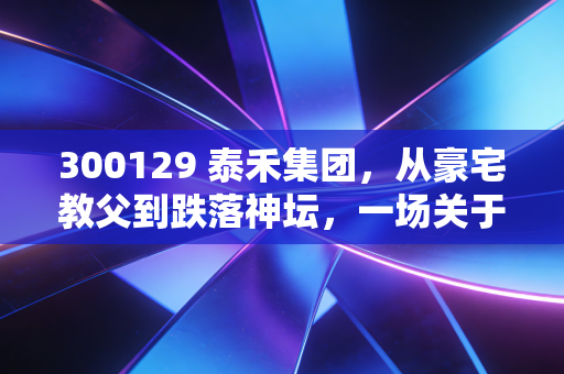 300129 泰禾集团,从豪宅教父到跌落神坛,一场关于面子与里子的残酷博弈