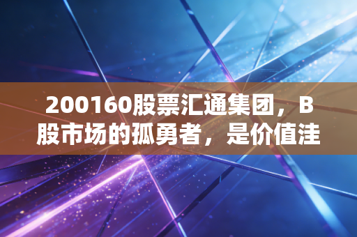 200160股票汇通集团,B股市场的孤勇者,是价值洼地还是流动性黑洞?