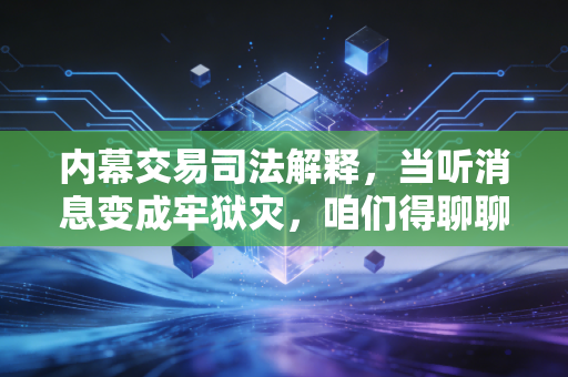 内幕交易司法解释，当听消息变成牢狱灾，咱们得聊聊这背后的生死线