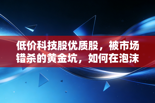 低价科技股优质股,被市场错杀的黄金坑,如何在泡沫破裂后捡漏?