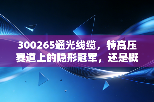 300265通光线缆,特高压赛道上的隐形冠军,还是概念炒作的过山车?