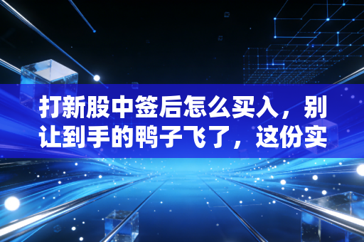 打新股中签后怎么买入,别让到手的鸭子飞了,这份实战指南请收好