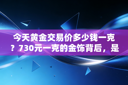 今天黄金交易价多少钱一克？730元一克的金饰背后，是避险天堂还是资本泡沫？