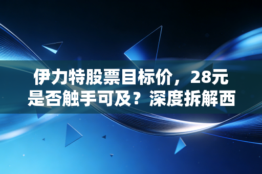 伊力特股票目标价,28元是否触手可及?深度拆解西域茅台的投资成色