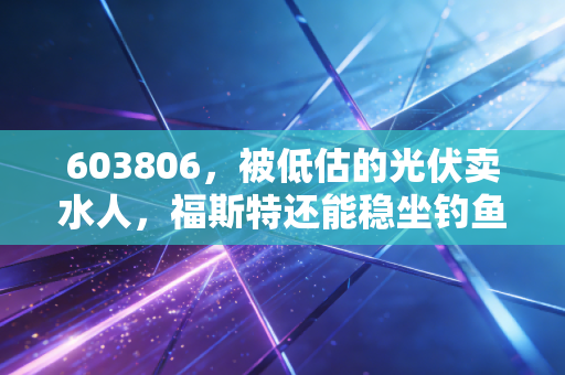 603806，被低估的光伏卖水人，福斯特还能稳坐钓鱼台吗？
