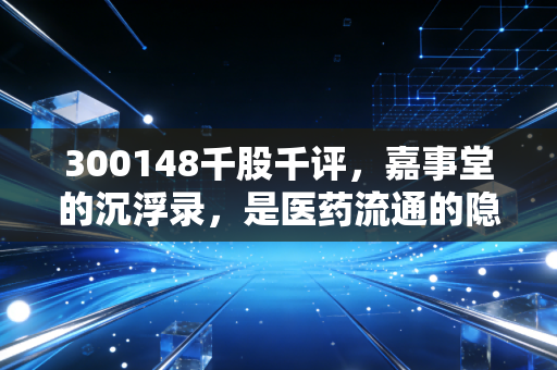 300148千股千评,嘉事堂的沉浮录,是医药流通的隐形冠军还是被遗忘的角落?