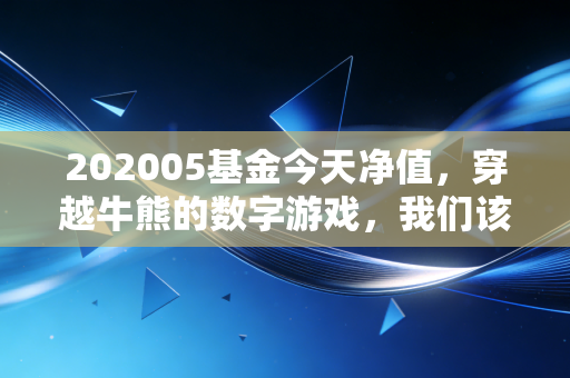 202005基金今天净值,穿越牛熊的数字游戏,我们该如何安放那颗躁动的心?