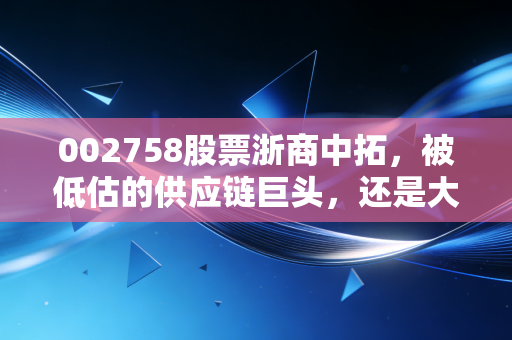 002758股票浙商中拓，被低估的供应链巨头，还是大宗商品周期的过山车？