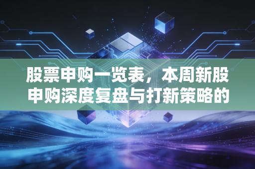 股票申购一览表，本周新股申购深度复盘与打新策略的变局