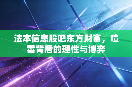 法本信息股吧东方财富,喧嚣背后的理性与博弈