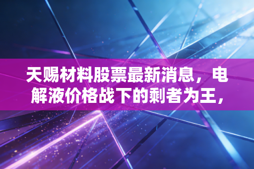 天赐材料股票最新消息，电解液价格战下的剩者为王，我们该如何看待这只曾经的十倍股？