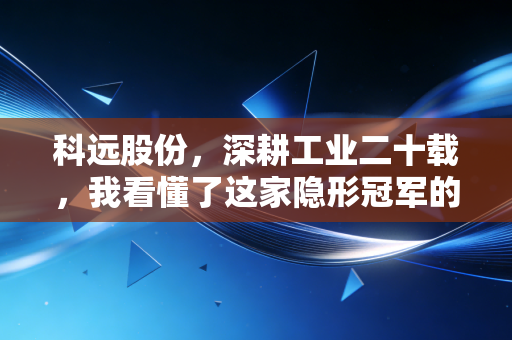 科远股份,深耕工业二十载,我看懂了这家隐形冠军的硬核底色