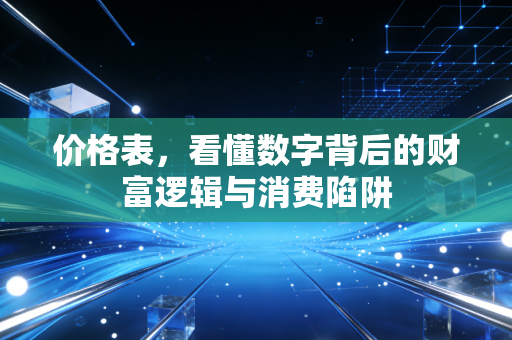 价格表，看懂数字背后的财富逻辑与消费陷阱