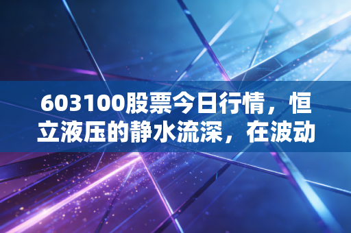 603100股票今日行情，恒立液压的静水流深，在波动中寻找机械茅的韧性