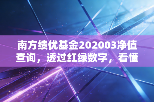 南方绩优基金202003净值查询,透过红绿数字,看懂投资的长期主义