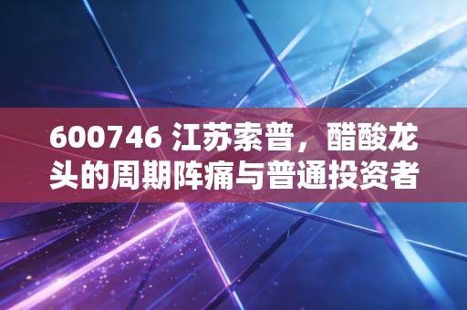 600746 江苏索普，醋酸龙头的周期阵痛与普通投资者的过山车生存指南