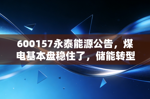 600157永泰能源公告,煤电基本盘稳住了,储能转型还要多久?聊聊这只股的前世今生与未来预期