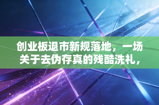 创业板退市新规落地，一场关于去伪存真的残酷洗礼，散户该如何自救？