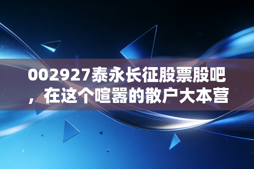 002927泰永长征股票股吧，在这个喧嚣的散户大本营，我们该如何看清价值与情绪的博弈？