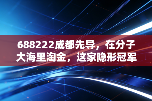 688222成都先导,在分子大海里淘金,这家隐形冠军到底值不值得你长情陪伴?
