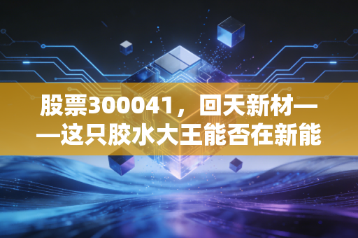 股票300041,回天新材——这只胶水大王能否在新能源的浪潮中粘住你的财富?