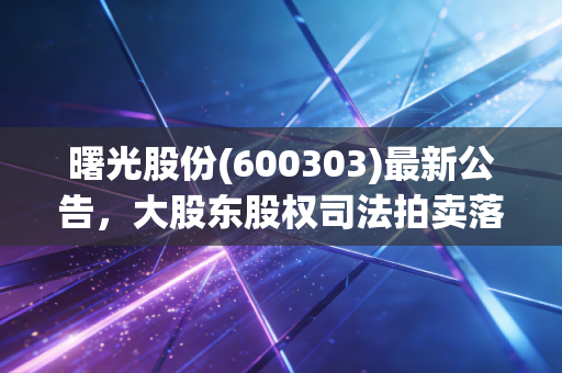 曙光股份(600303)最新公告,大股东股权司法拍卖落定,控制权易主背后的危与机